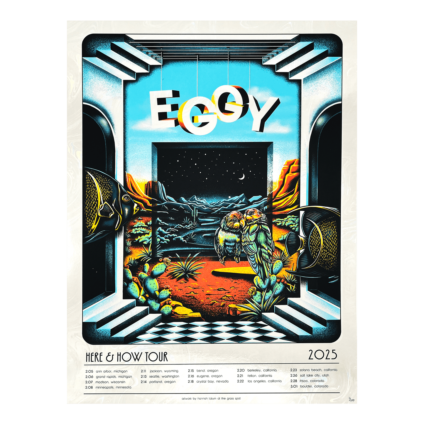 Here & How Tour Poster - Foil Unsigned